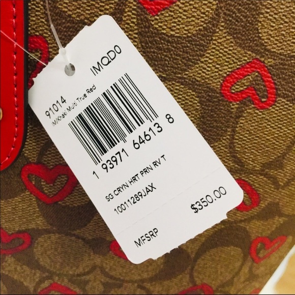 NWT Coach Heart ❤️ Reversible Tote Bag - Picture 7 of 8